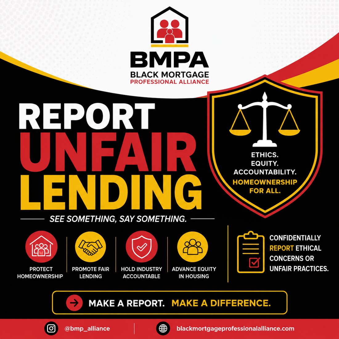 Report Unfair Lending — See something, say something. Make a report. Make a difference.